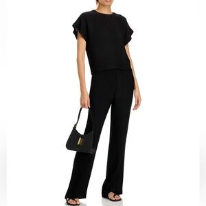 ANINE BING Aden Pants Black Silk elastic waist size Small never worn